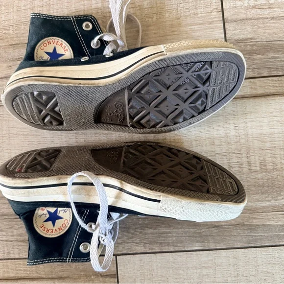 Converse Black and White High-Top Canvas Sneakers - Picture 6 of 10